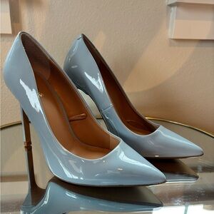 Express Women's Patent Pointed-Toe Pumps in Light Blue